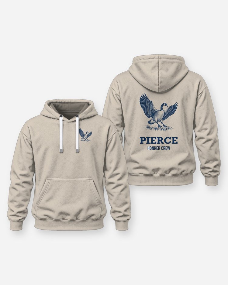 Custom Name Honker Crew Landing Canada Goose Woodcut Shirt - Hoodie