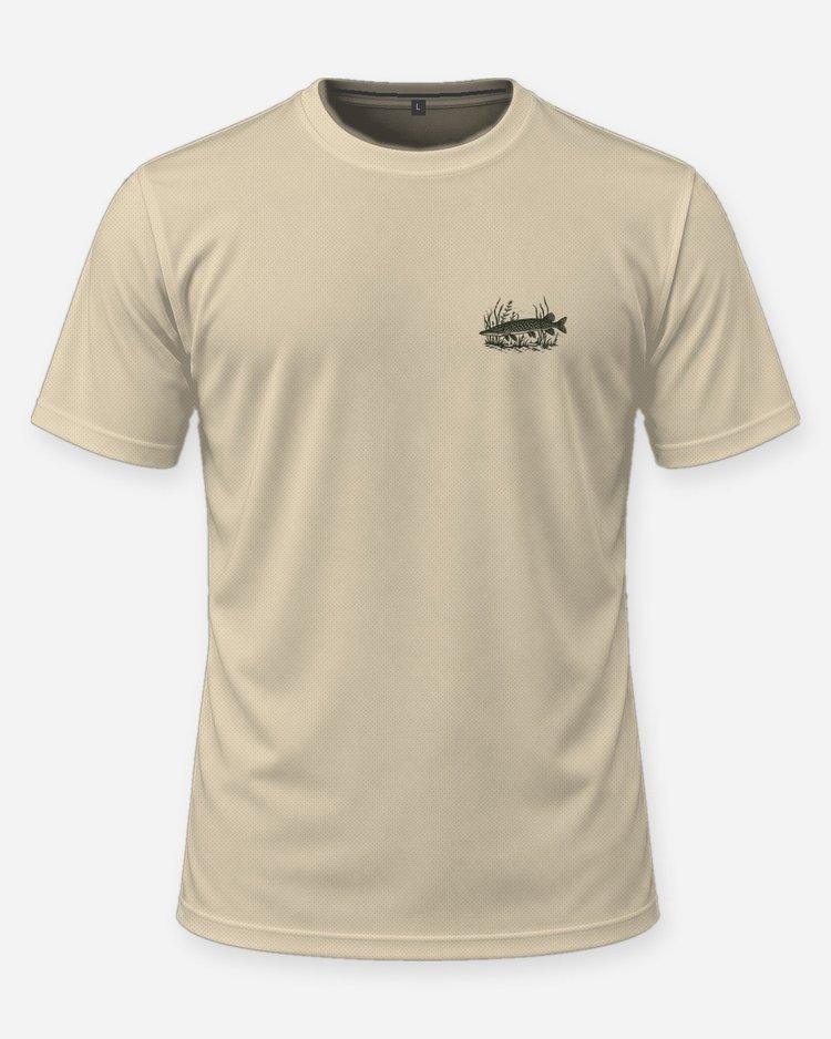 Custom Name Pike Patrol Northern Pike Woodcut Fishing Shirt - front