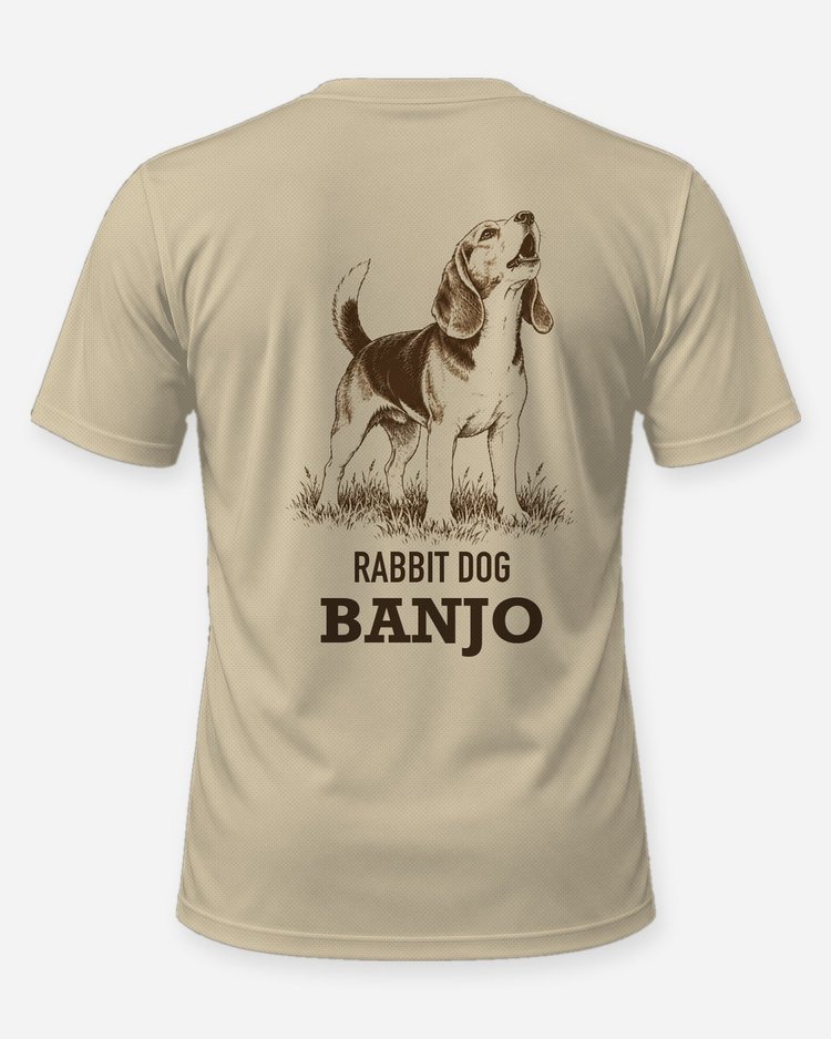 Custom Dog Name Rabbit Dog Beagle Woodcut Hunting Shirt - back