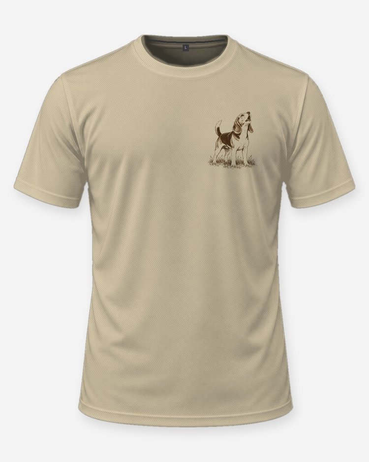 Custom Dog Name Rabbit Dog Beagle Woodcut Hunting Shirt - front