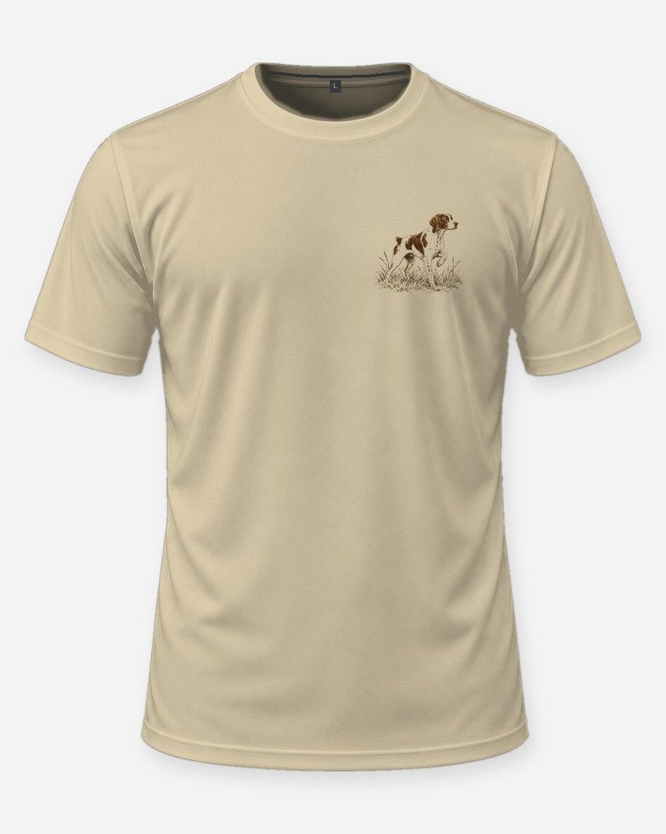Custom Dog Name Hold That Point Brittany Woodcut Shirt - front