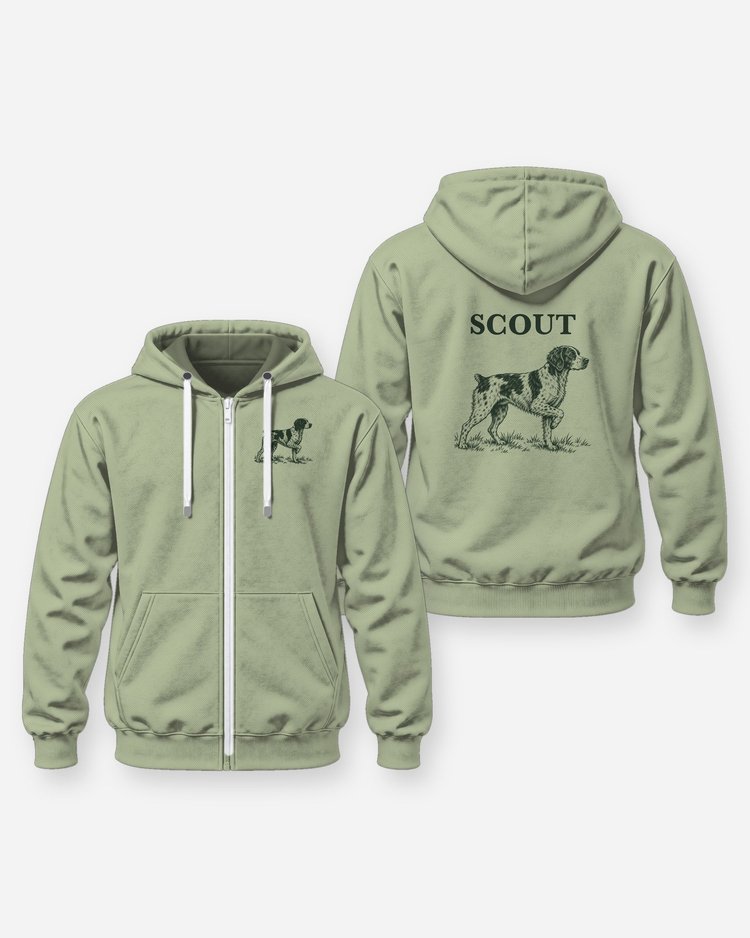 Custom Dog Name Brittany Spaniel Bird Dog Shirt - Zip Hoodie
