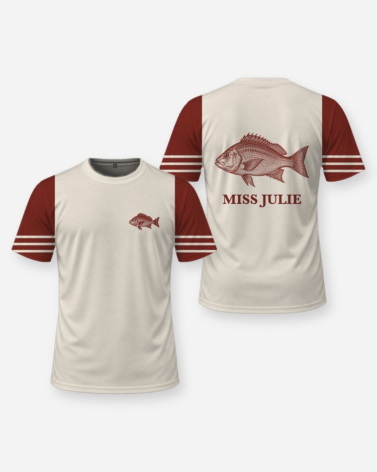 Custom Boat Name Red Snapper Offshore Fishing Shirt - front and back