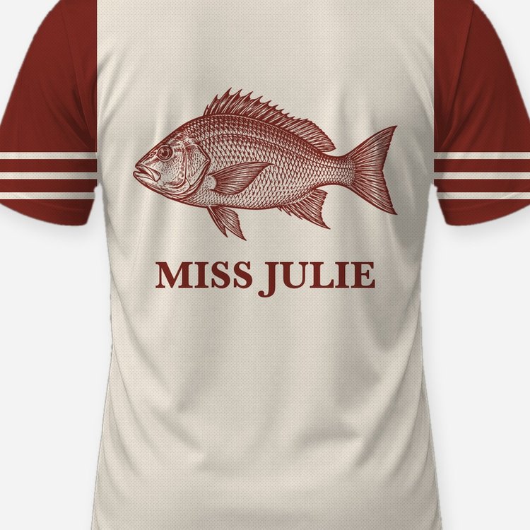 Custom Boat Name Red Snapper Offshore Fishing Shirt - print close-up
