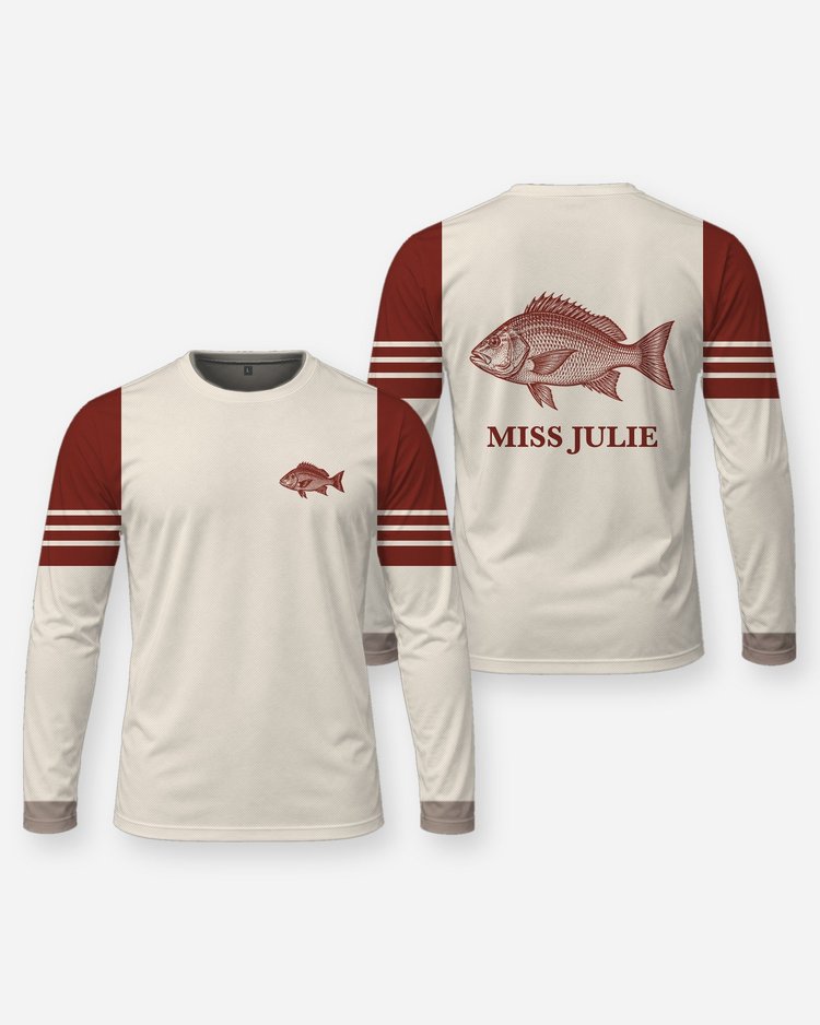 Custom Boat Name Red Snapper Offshore Fishing Shirt - Long Sleeve