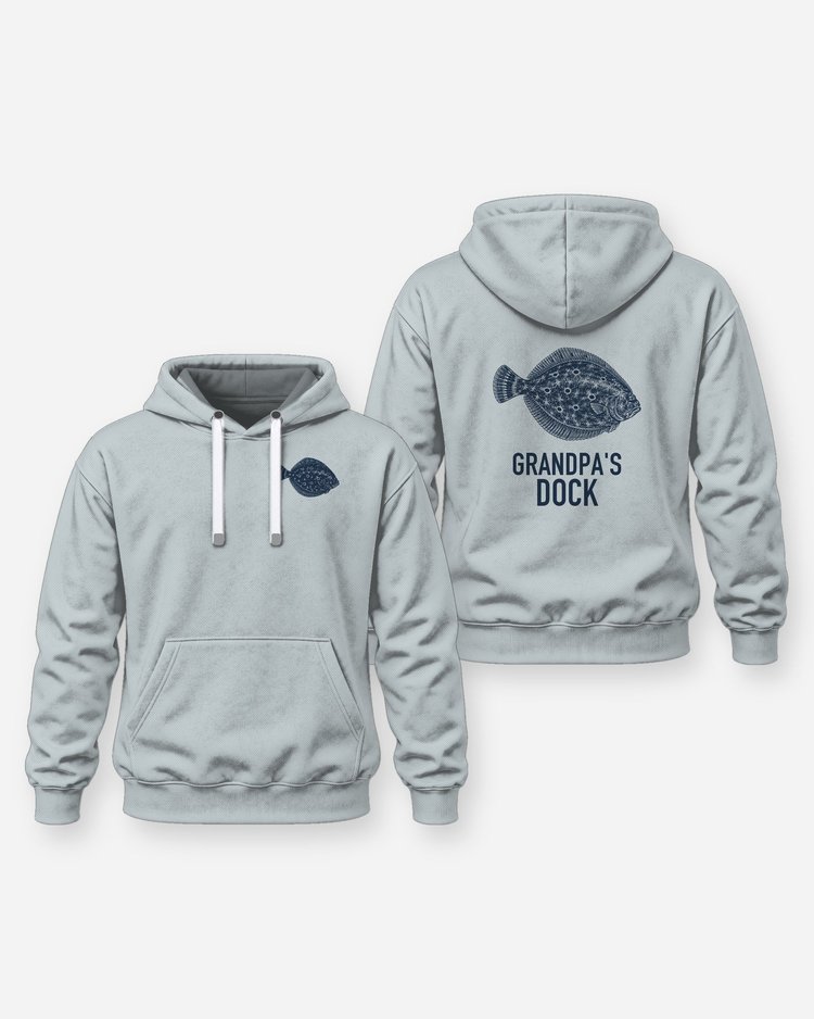 Custom Title Grandpa's Dock Flounder Fishing Shirt - Hoodie