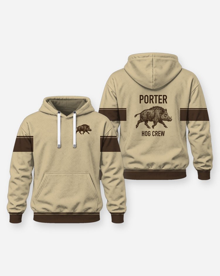 Custom Family Name Wild Hog Crew Hunting Shirt - Hoodie