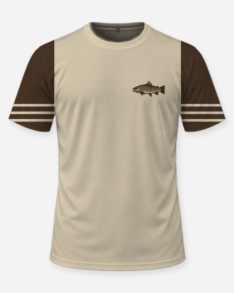 Custom Family Name Brown Trout Fly Fishing Shirt - front