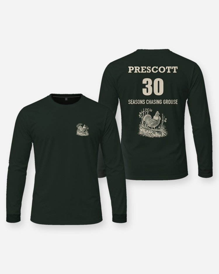 Custom Name And Seasons Count Ruffed Grouse Hunting Shirt - Long Sleeve