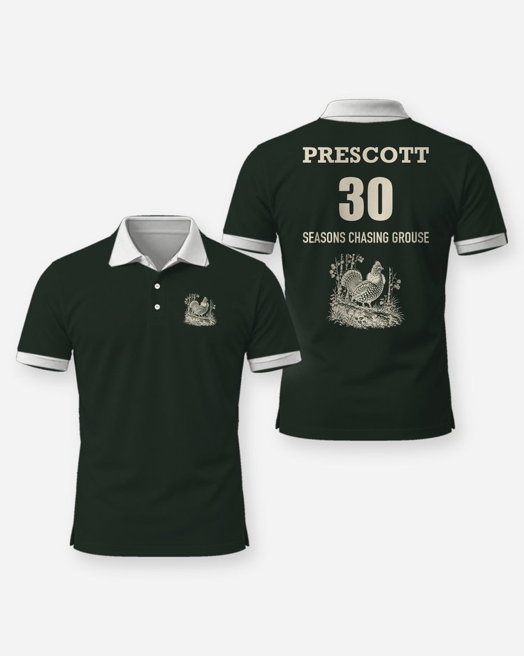 Custom Name And Seasons Count Ruffed Grouse Hunting Shirt - Polo