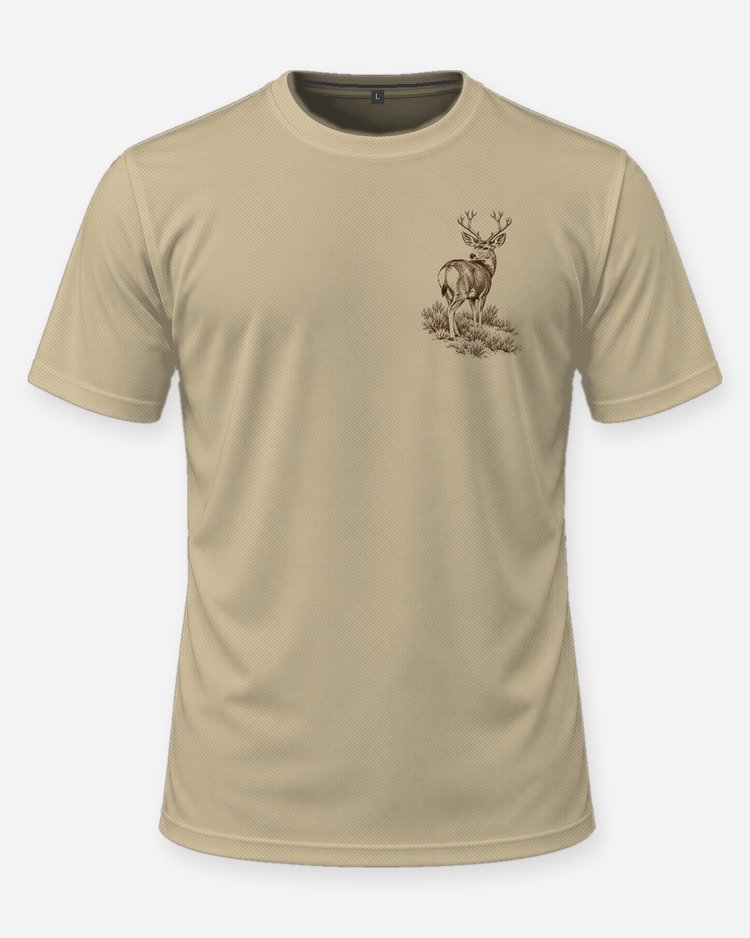 Custom State High Desert Muleys Mule Deer Woodcut Shirt - front