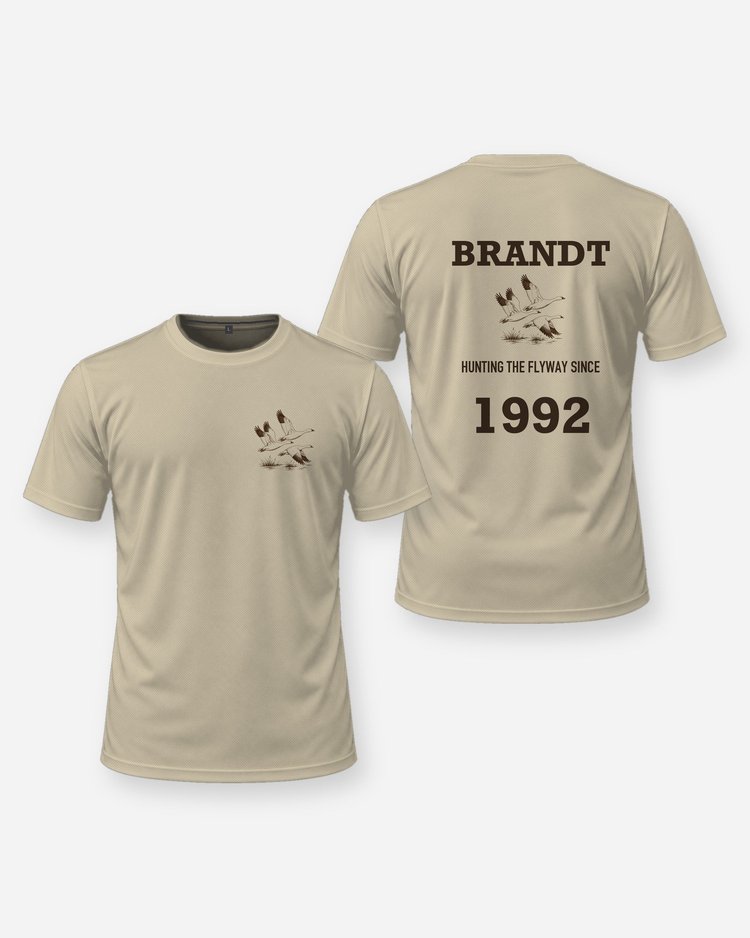 Custom Name And Year Hunting The Flyway Snow Goose Shirt - front and back