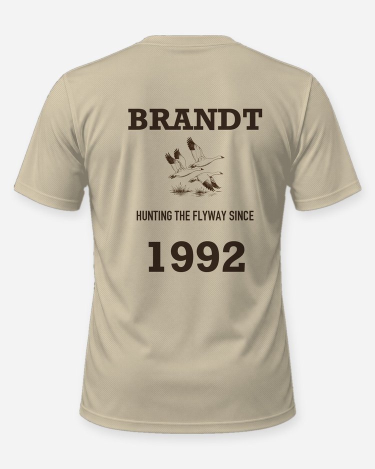 Custom Name And Year Hunting The Flyway Snow Goose Shirt - back