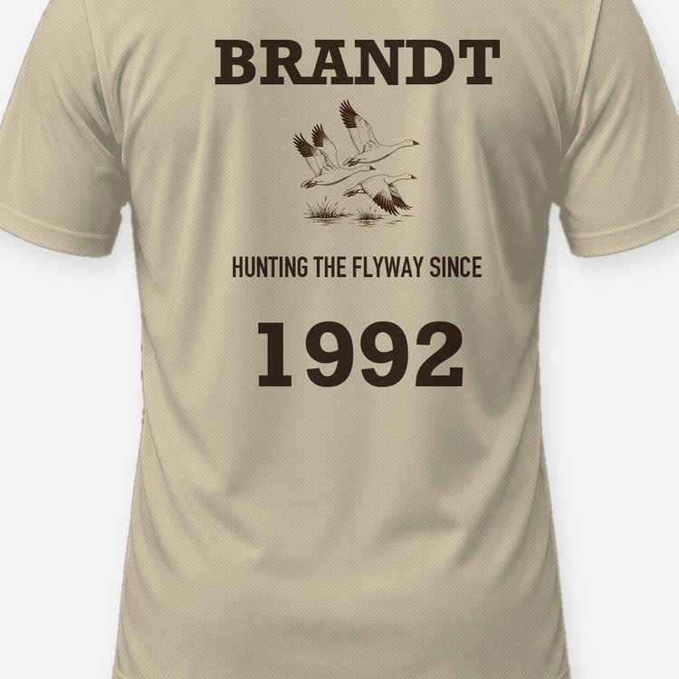 Custom Name And Year Hunting The Flyway Snow Goose Shirt - print close-up