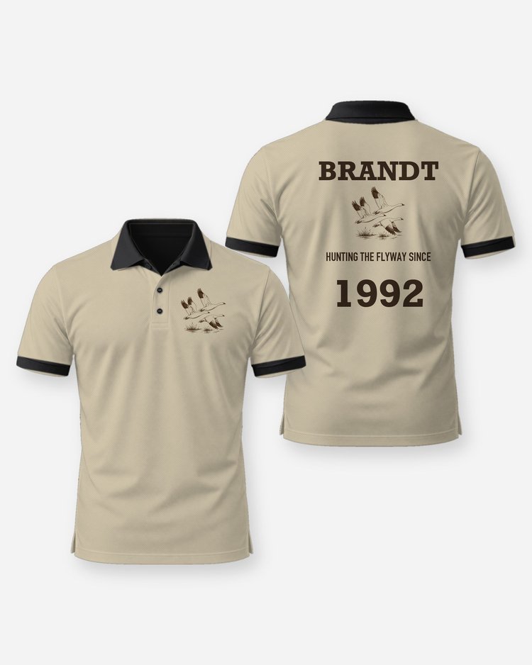 Custom Name And Year Hunting The Flyway Snow Goose Shirt - Polo