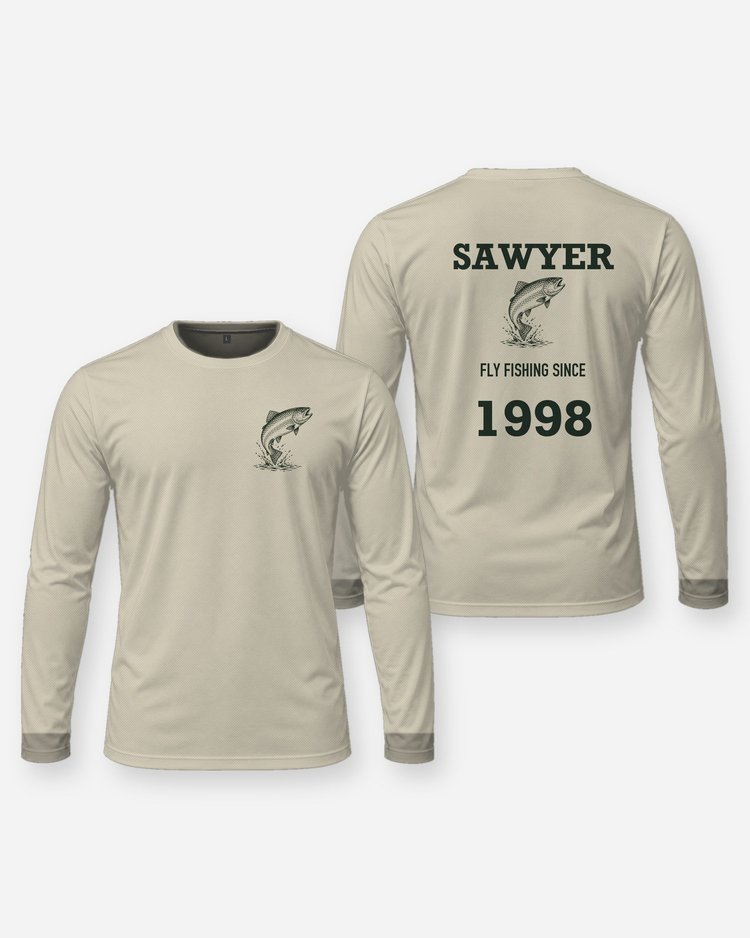 Custom Name And Year Fly Fishing Since Rainbow Trout Shirt - Long Sleeve