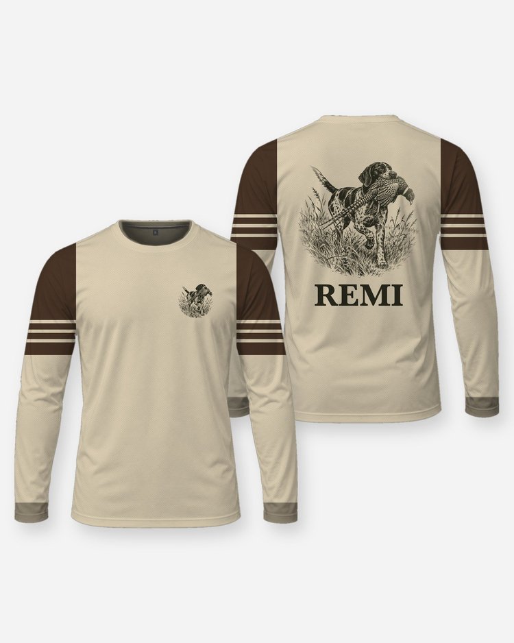 Custom Dog Name Bird Dog Pheasant Retrieve Shirt - Long Sleeve