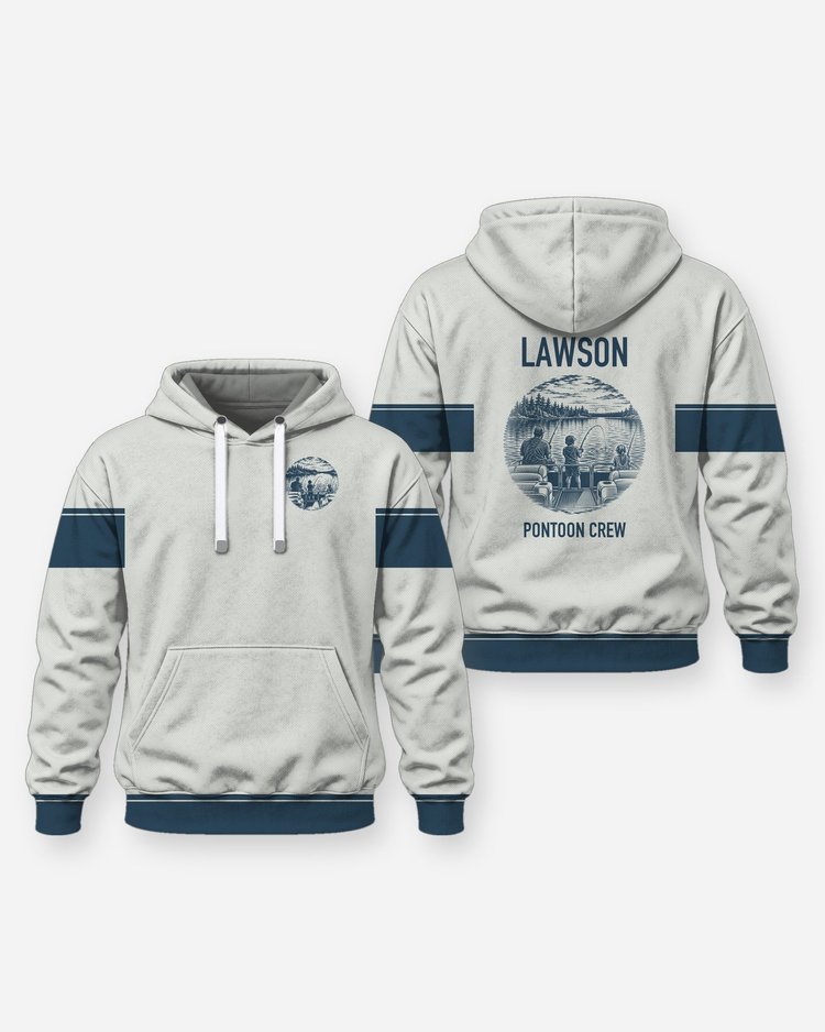 Custom Family Name Pontoon Boat Fishing Crew Shirt - Hoodie