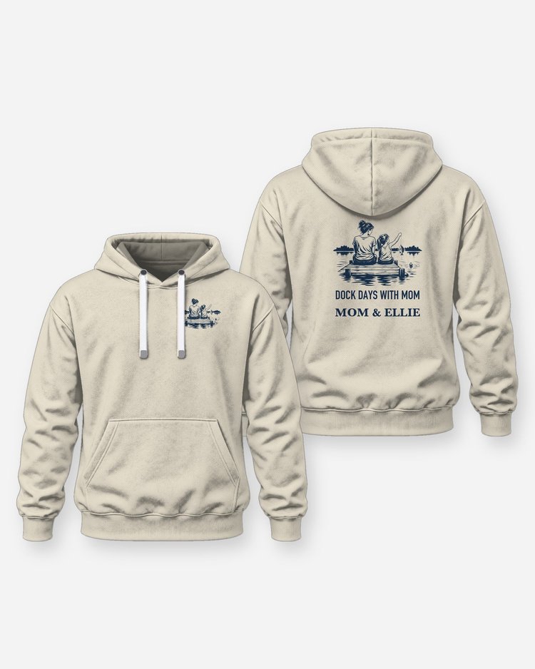 Custom Names Dock Days With Mom First Fish Shirt - Hoodie
