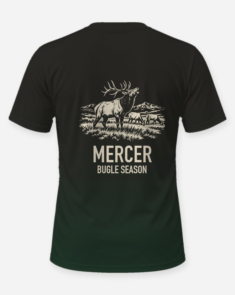 Custom Family Name Bugle Season Bull Elk Woodcut Shirt - back