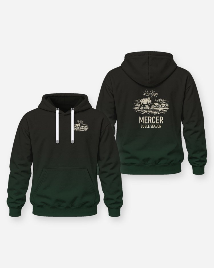 Custom Family Name Bugle Season Bull Elk Woodcut Shirt - Hoodie