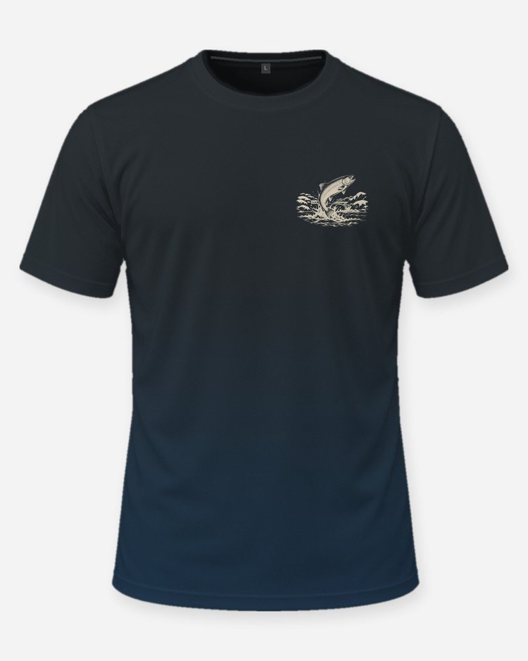 Custom Family Name Steelhead River Winter Woodcut Shirt - front