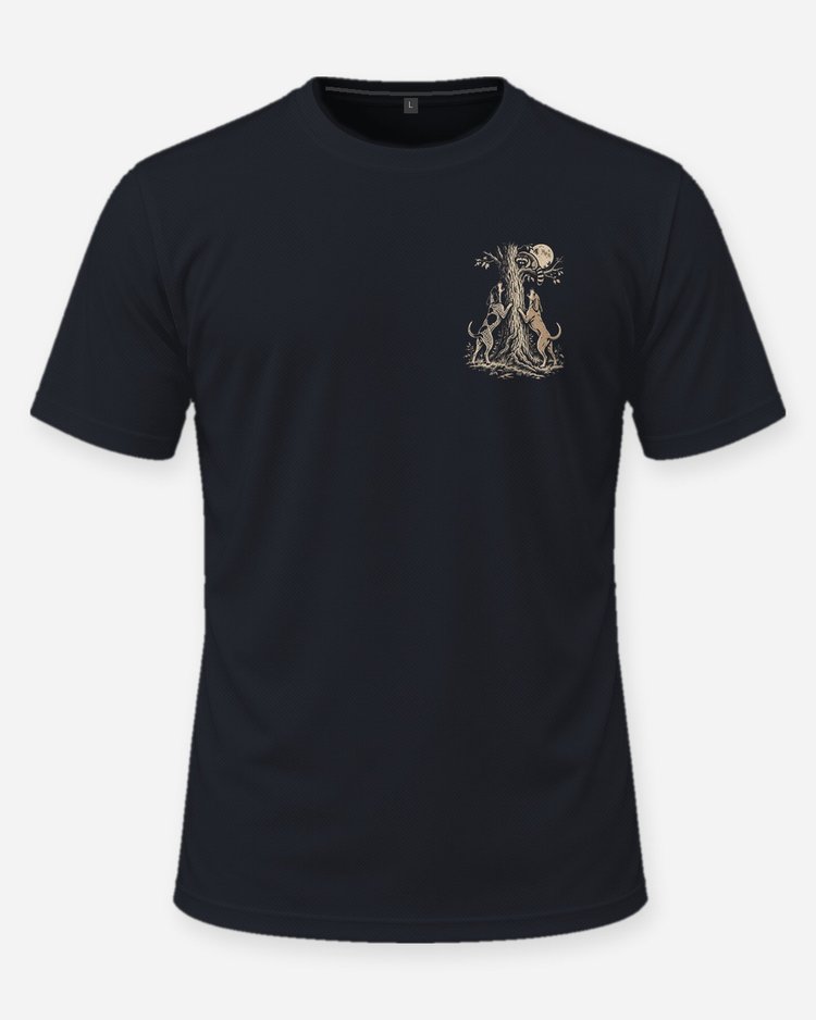 Custom Dog Names Coon Hunting Hounds Treed Woodcut Shirt - front