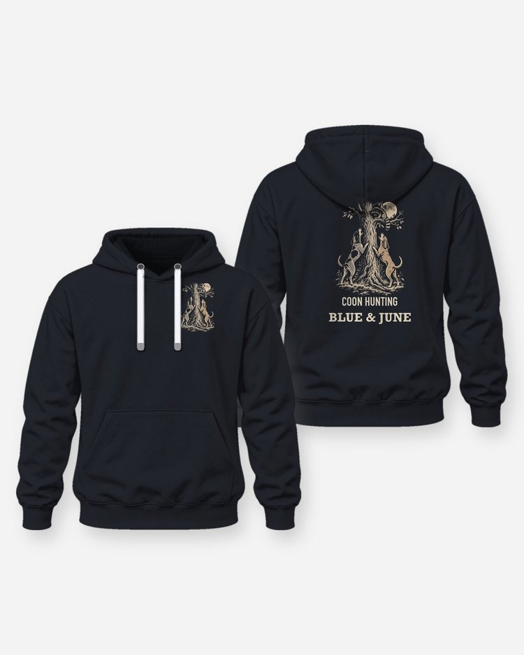 Custom Dog Names Coon Hunting Hounds Treed Woodcut Shirt - Hoodie