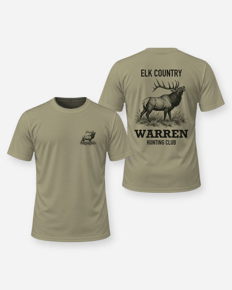Elk Country Custom Name Hunting Club Bugling Elk Shirt - front and back