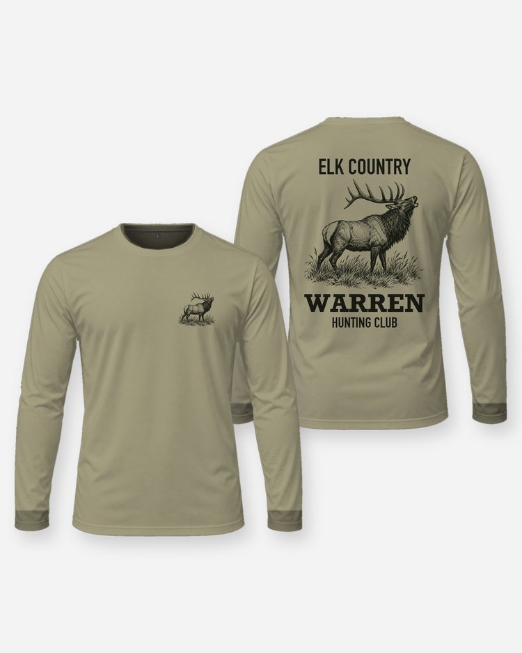 Elk Country Custom Name Hunting Club Bugling Elk Shirt - Long Sleeve