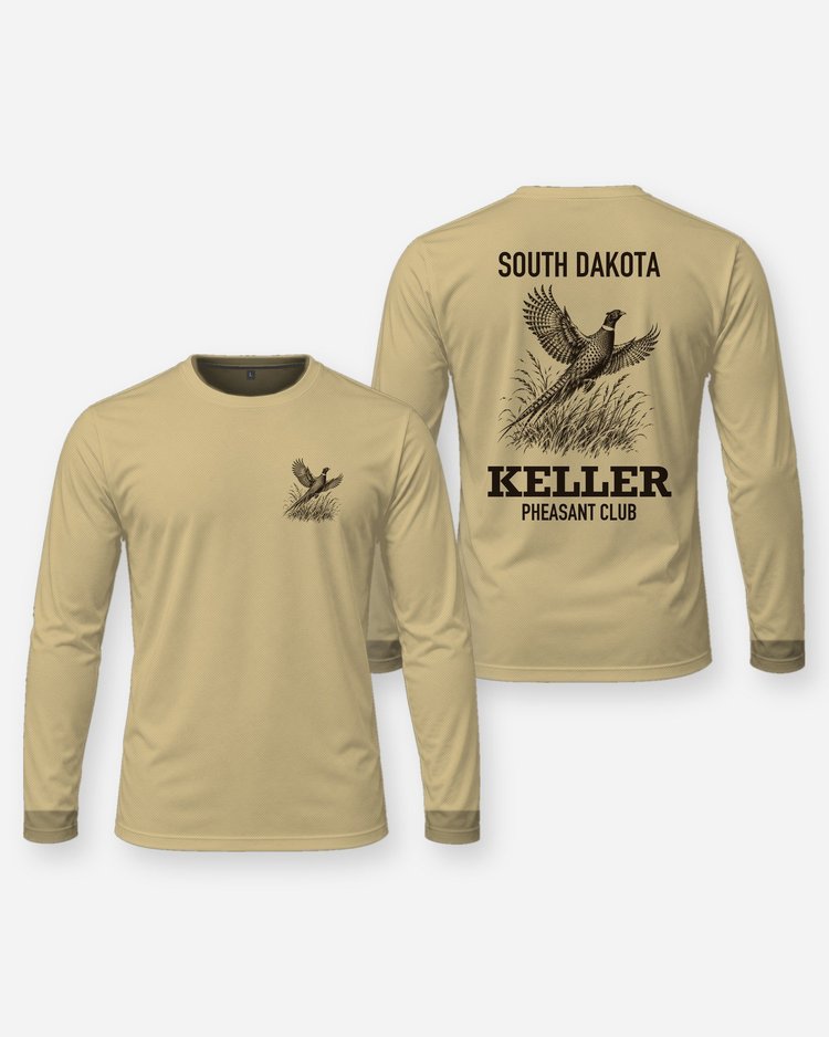 South Dakota Custom Name Pheasant Club Rooster Flush Shirt - Long Sleeve