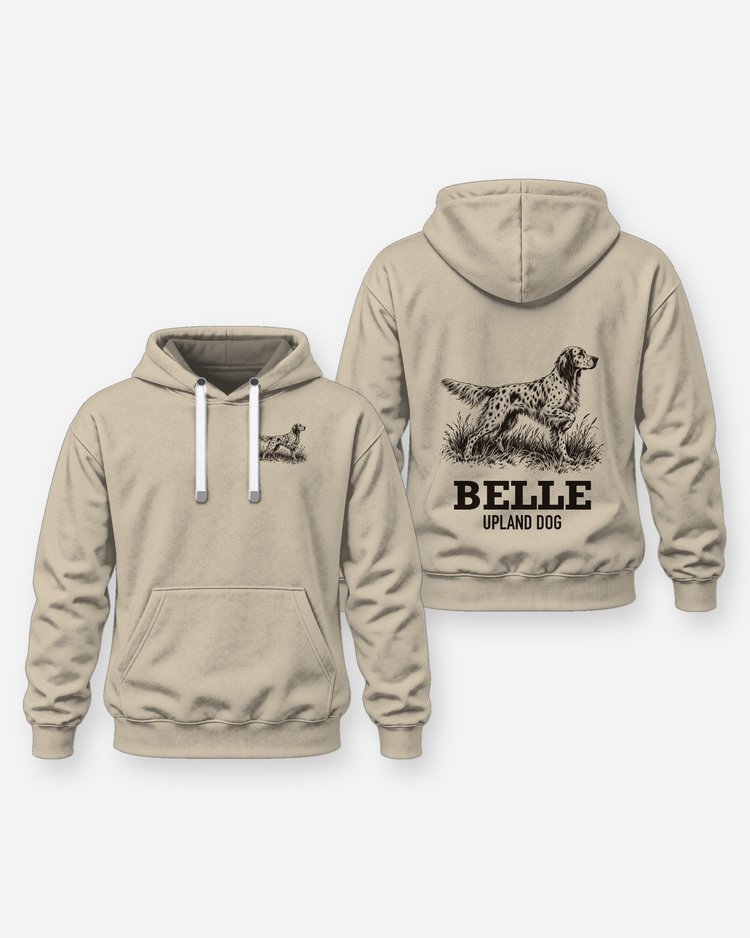 Custom Dog Name Setter On Point Upland Dog Shirt - Hoodie