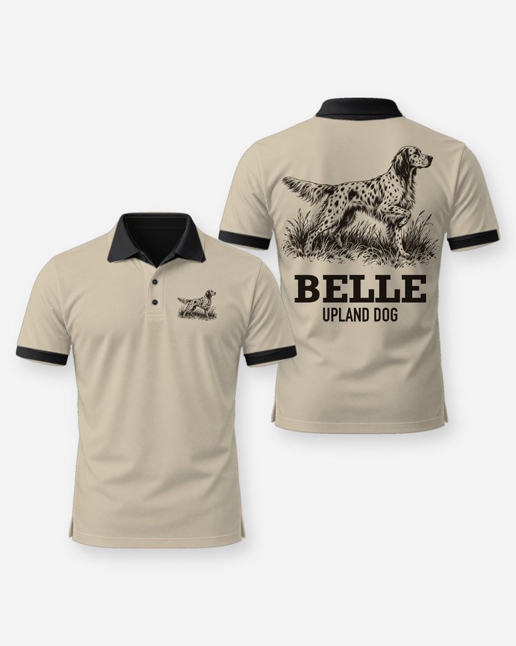 Custom Dog Name Setter On Point Upland Dog Shirt - Polo