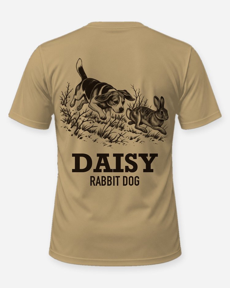 Custom Dog Name Beagle Rabbit Dog Running Hunting Shirt - back