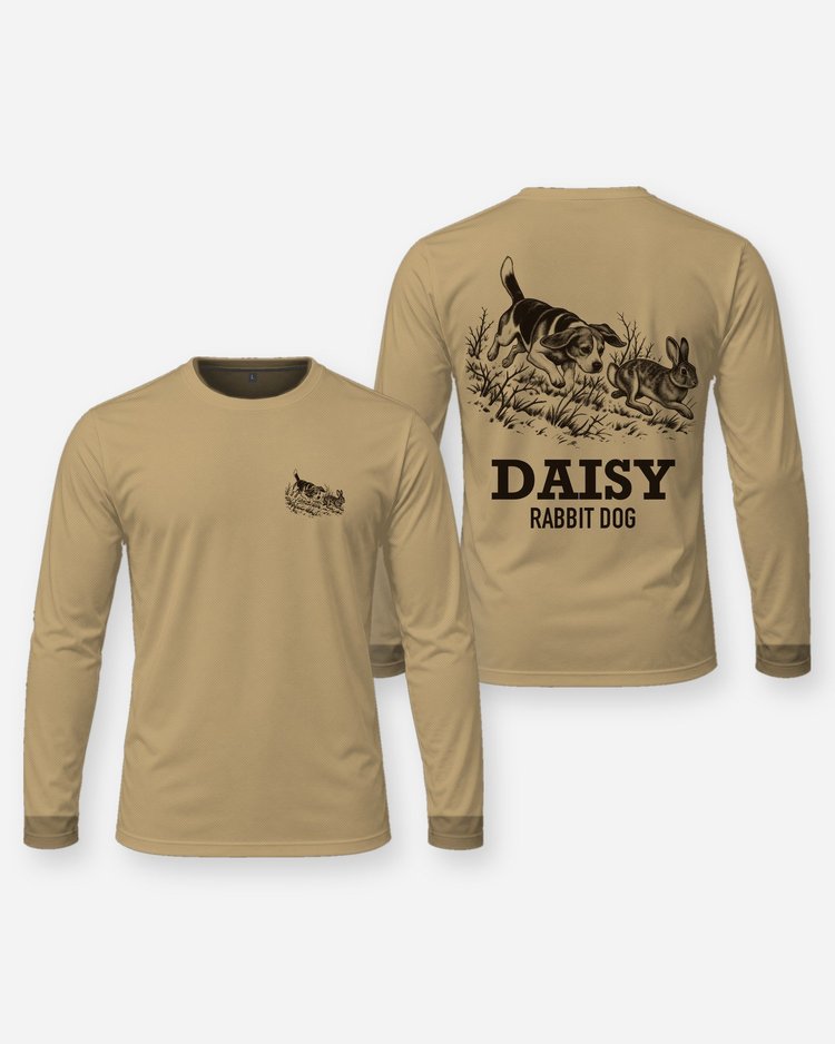 Custom Dog Name Beagle Rabbit Dog Running Hunting Shirt - Long Sleeve