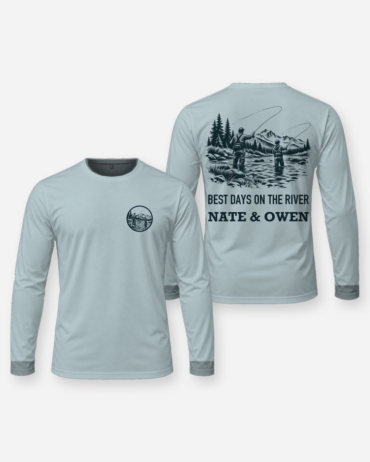 Best Days On The River Custom Names Fly Fishing Shirt - Long Sleeve