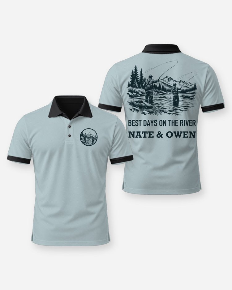 Best Days On The River Custom Names Fly Fishing Shirt - Polo