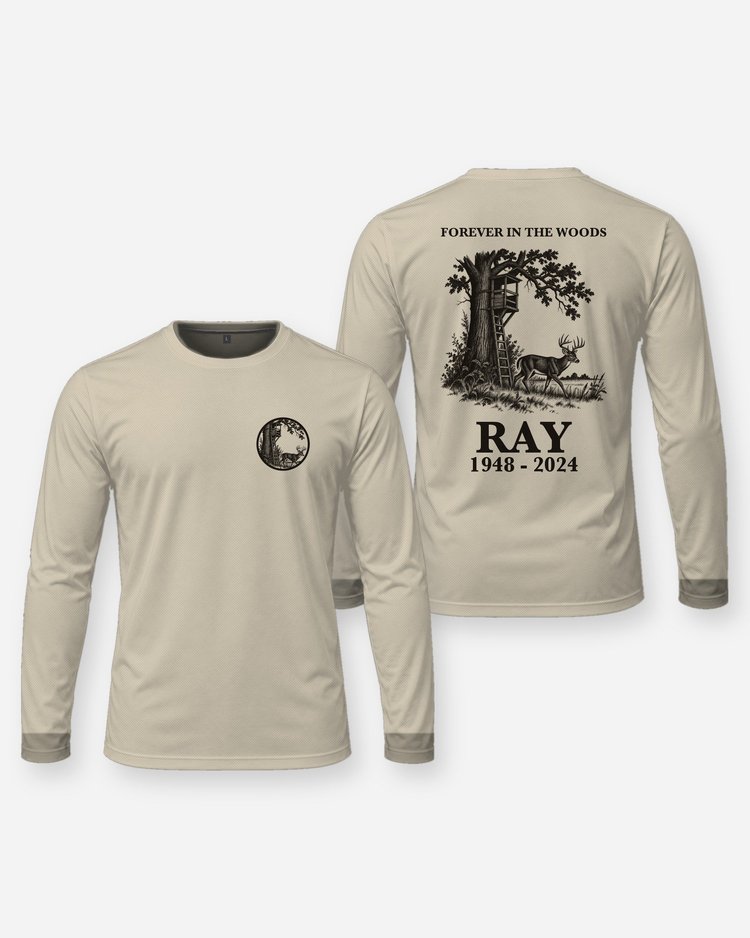 Forever In The Woods Custom Memorial Tree Stand Deer Shirt - Long Sleeve