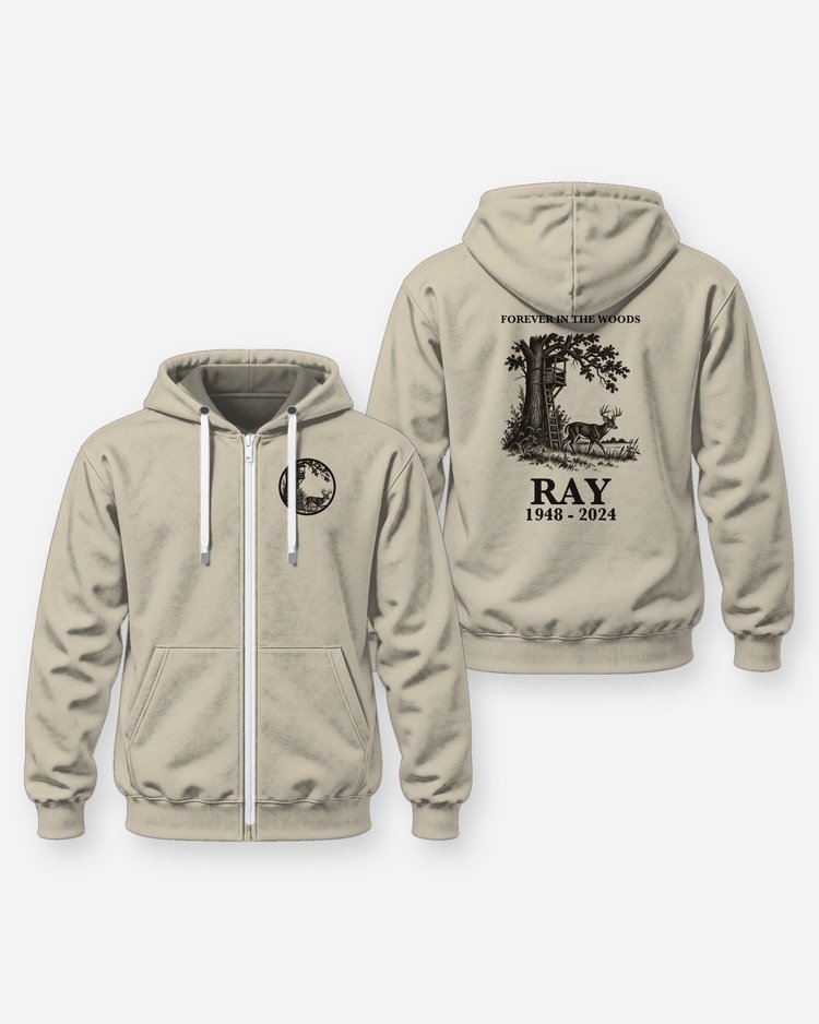 Forever In The Woods Custom Memorial Tree Stand Deer Shirt - Zip Hoodie