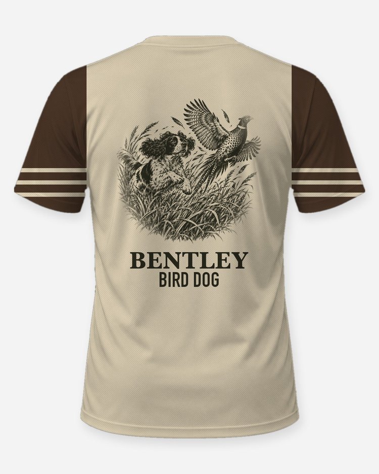 Custom Dog Name Spaniel Pheasant Flush Bird Dog Shirt - back