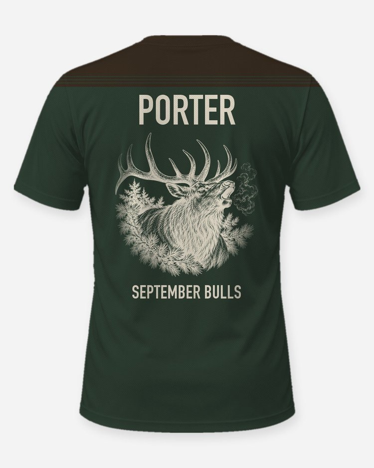 Custom Name September Bulls Bugling Elk Shirt - back