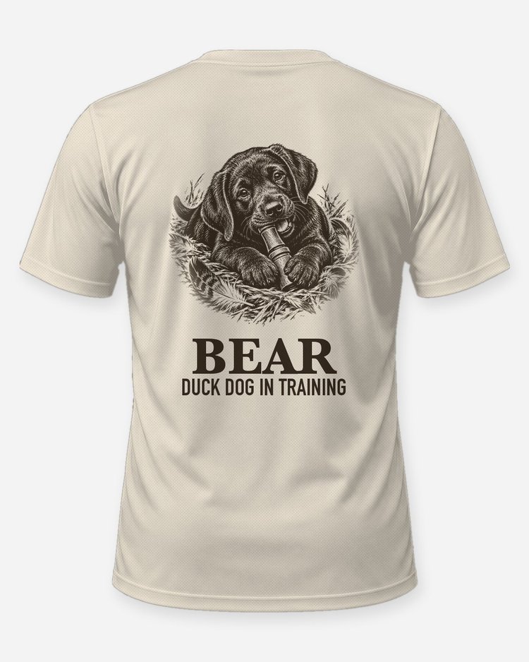 Custom Dog Name Lab Puppy Duck Dog In Training Shirt - back