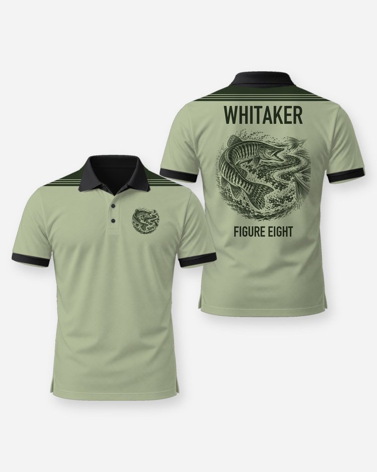 Custom Name Musky Figure Eight Fishing Shirt - Polo