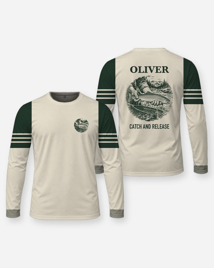 Custom Name Catch And Release Trout Fishing Shirt - Long Sleeve