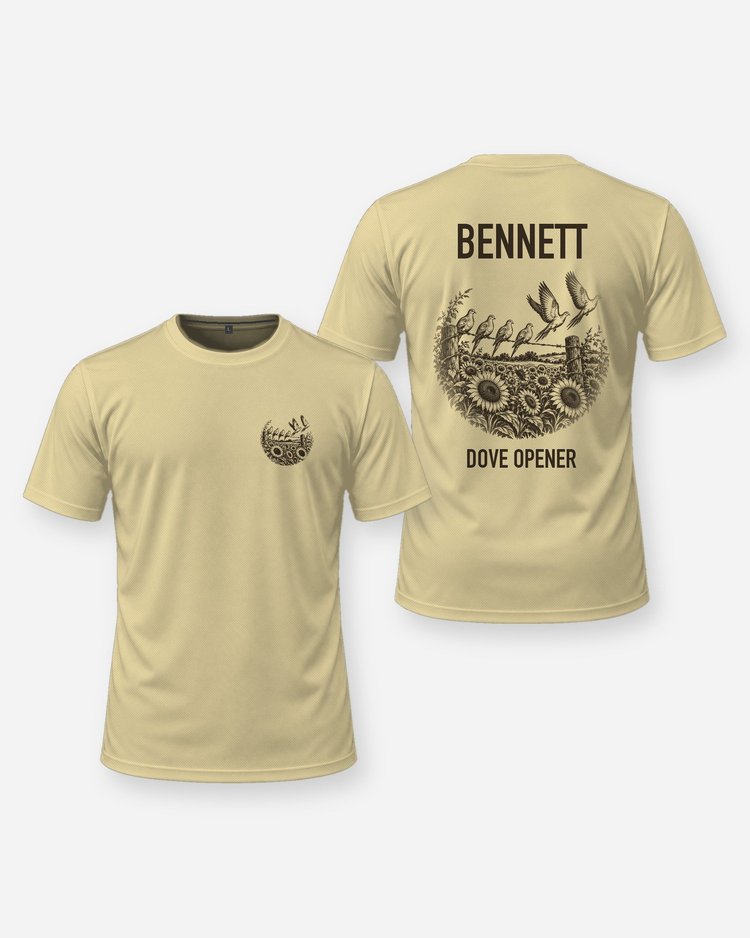Custom Name Dove Opener Sunflower Field Hunting Shirt - front and back