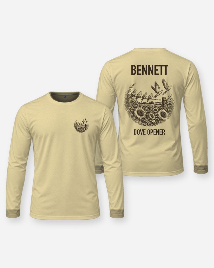 Custom Name Dove Opener Sunflower Field Hunting Shirt - Long Sleeve