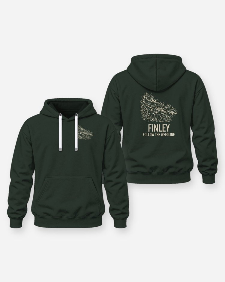 Custom Family Name Follow The Weedline Northern Pike Woodcut Shirt - Hoodie