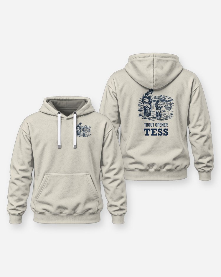 Custom Name Trout Opener Father And Daughter Woodcut Shirt - Hoodie