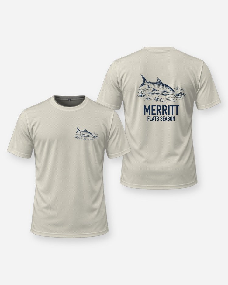 Custom Family Name Flats Season Bonefish Woodcut Shirt - front and back