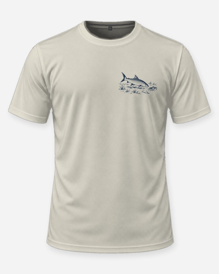 Custom Family Name Flats Season Bonefish Woodcut Shirt - front